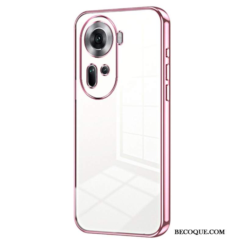 Etui Oppo Reno 11 5g Przezroczyste Metalowe Krawędzie Etui Ochronne
