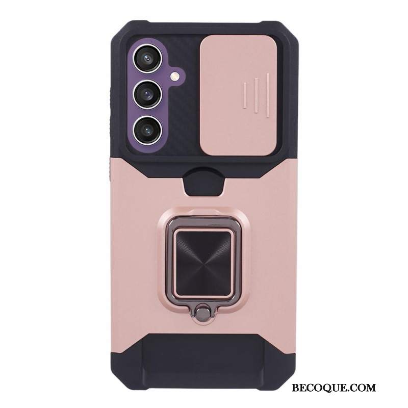Etui Samsung Galaxy S24 5g Przesuwany Uchwyt Na Kartę I Wspornik Do Ochrony Aparatu