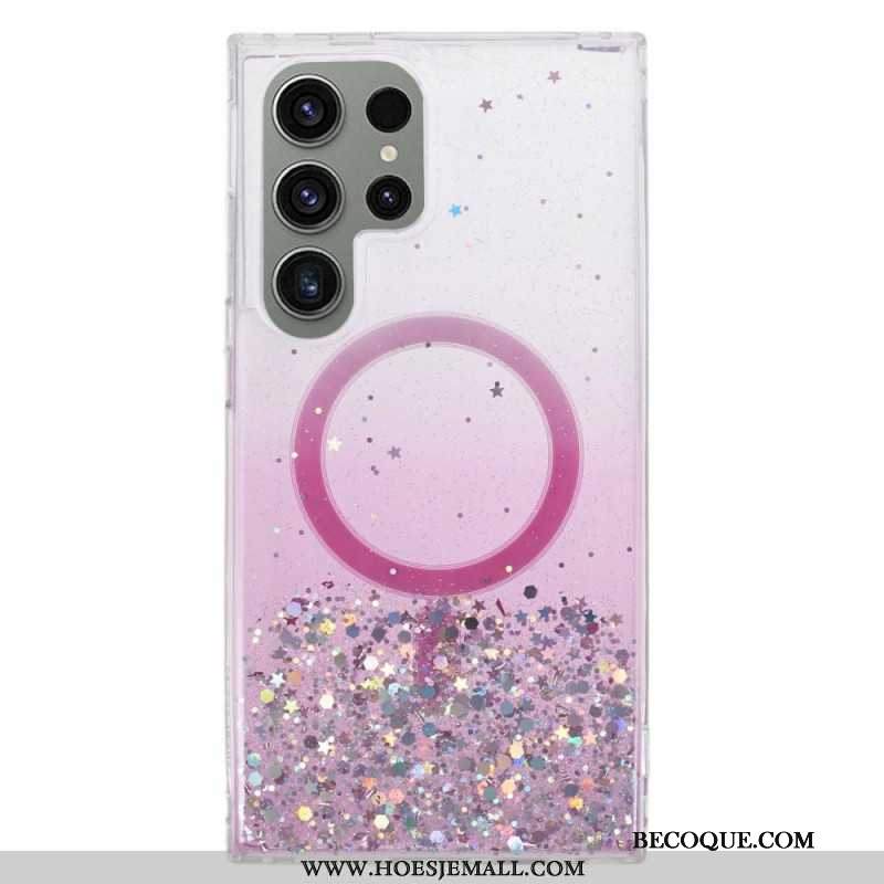 Etui Samsung Galaxy S24 Ultra 5g Brokat Zgodny Z Magsafe Etui Ochronne