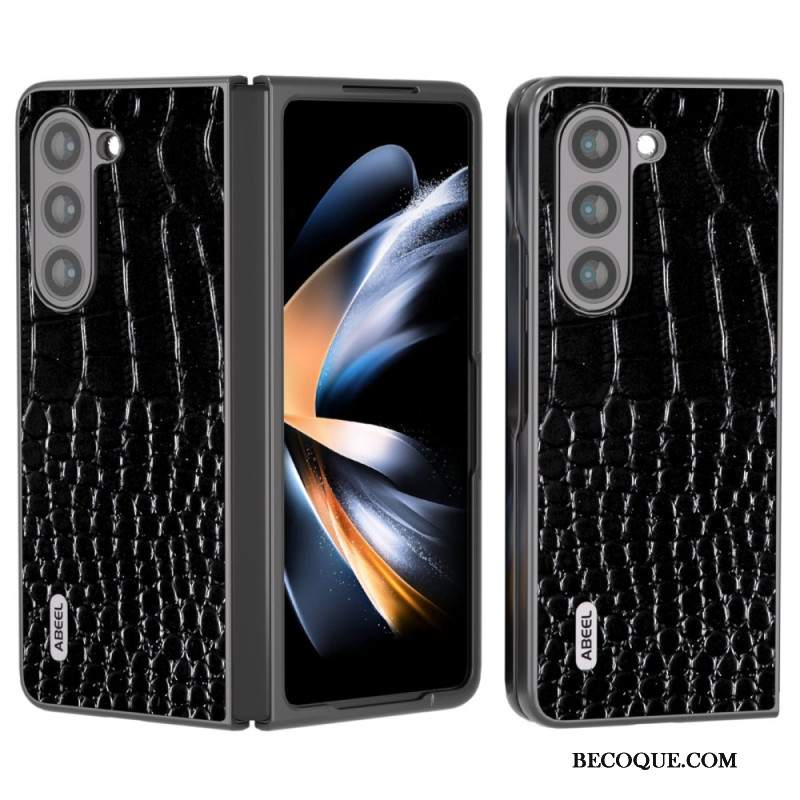 Etui Samsung Galaxy Z Fold 5 Prawdziwa Skóra Z Efektem Krokodyla Abeel