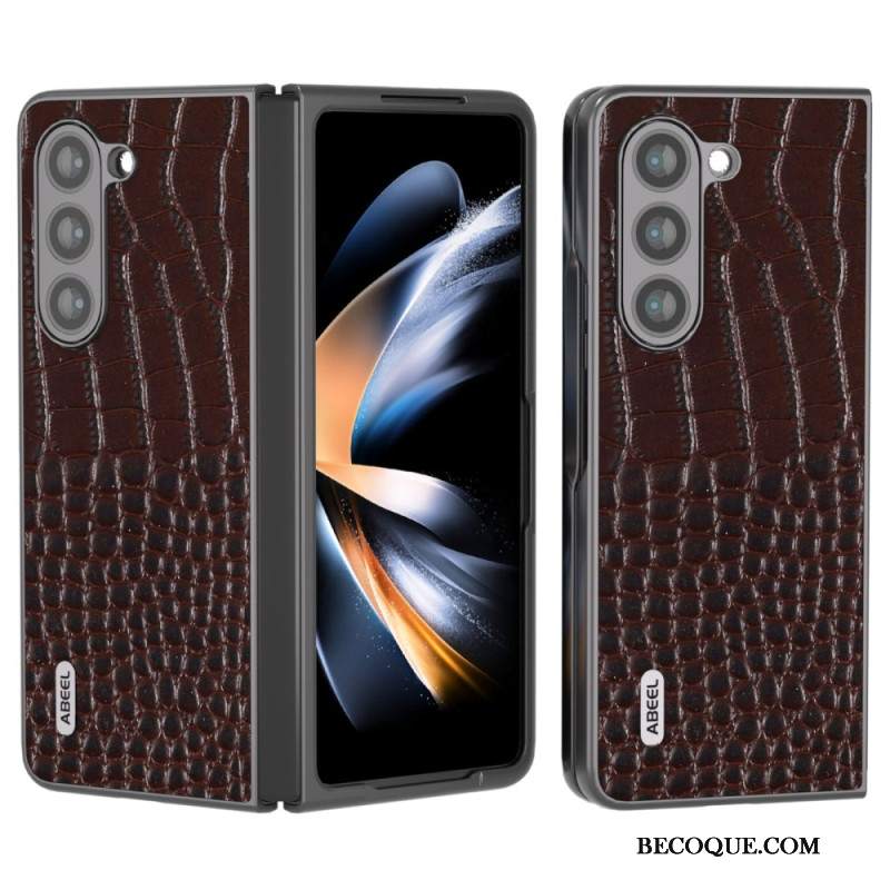 Etui Samsung Galaxy Z Fold 5 Prawdziwa Skóra Z Efektem Krokodyla Abeel
