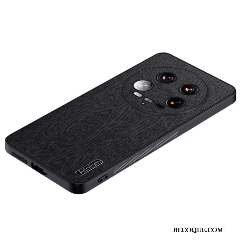 Etui Xiaomi 14 Ultra Tekstura Drewna W Stylu Skóry