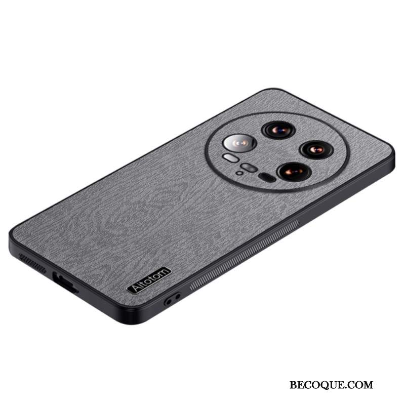 Etui Xiaomi 14 Ultra Tekstura Drewna W Stylu Skóry