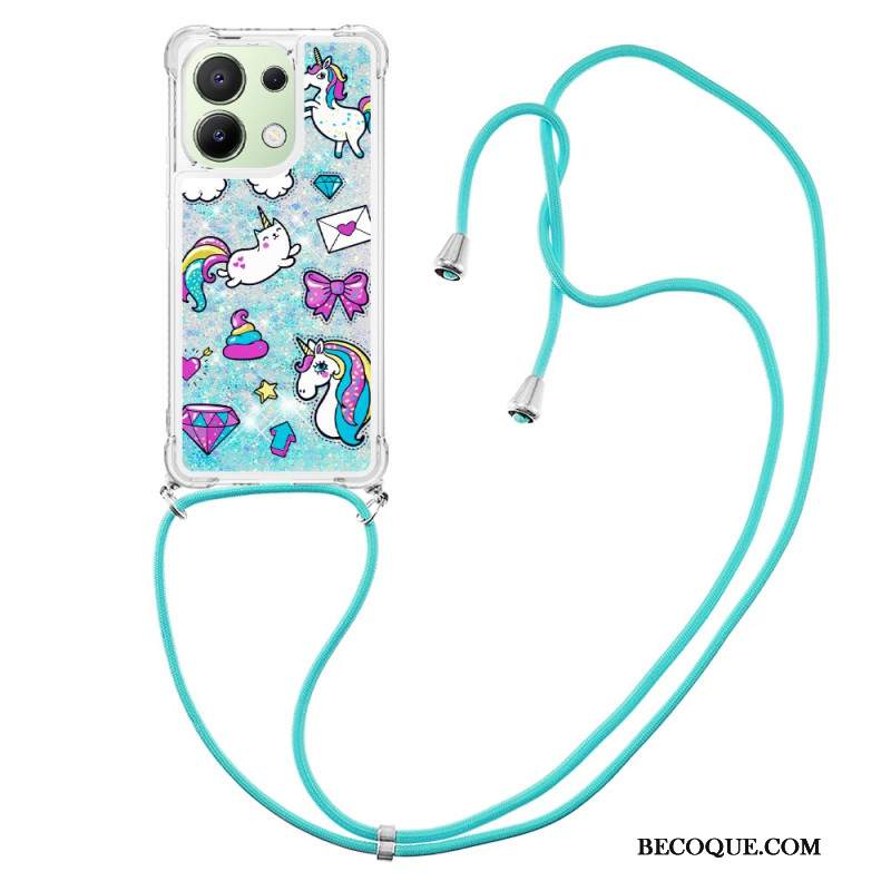 Etui Xiaomi Redmi Note 13 4g Cekinowy Wzór Ze Sznurkiem