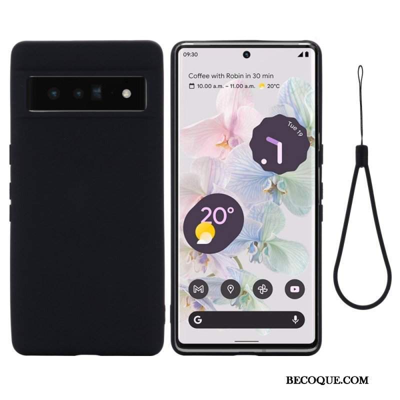 Etui do Google Pixel 7 z Łańcuch Płynny Silikon W Paski