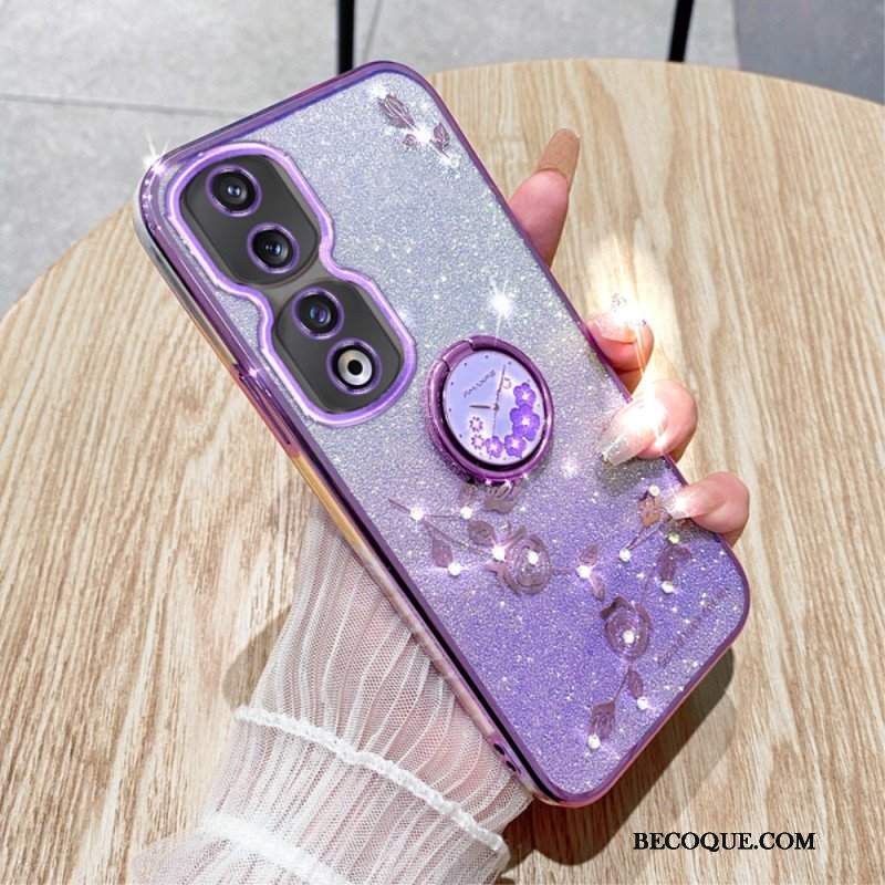 Etui do Honor 90 Pro Brokat I Wsparcie Bez Użycia Rąk