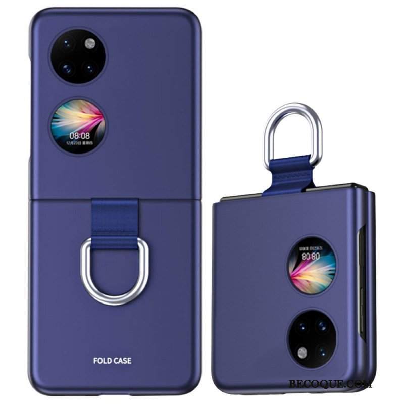 Etui do Huawei P50 Pocket Dotyk Skóry Z Pierścieniem