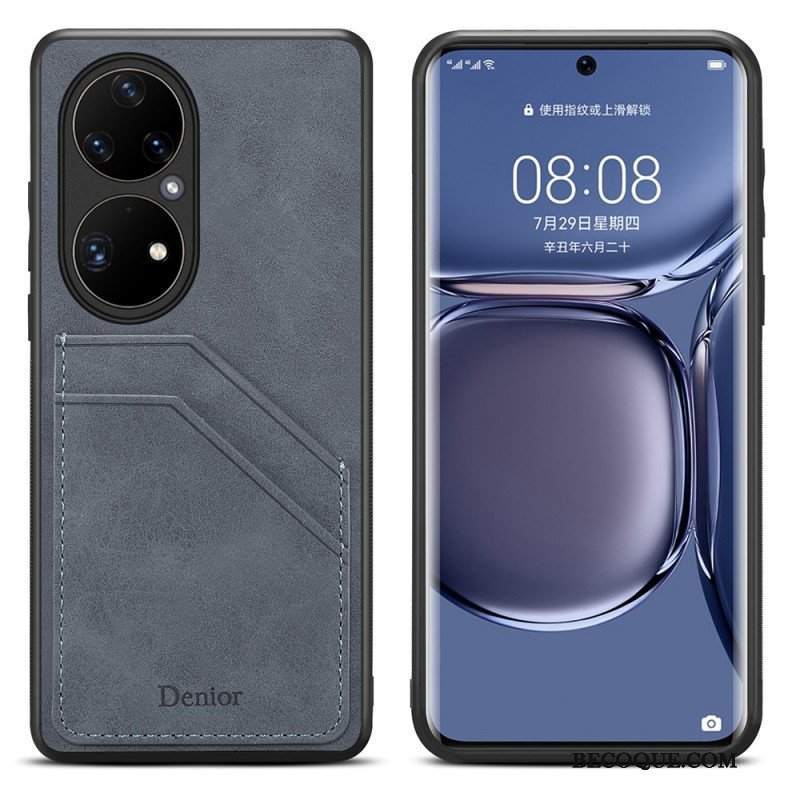 Etui do Huawei P50 Pro Etui Na Karty Z Podwójnymi Przegródkami Denior