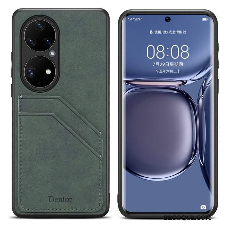 Etui do Huawei P50 Pro Etui Na Karty Z Podwójnymi Przegródkami Denior