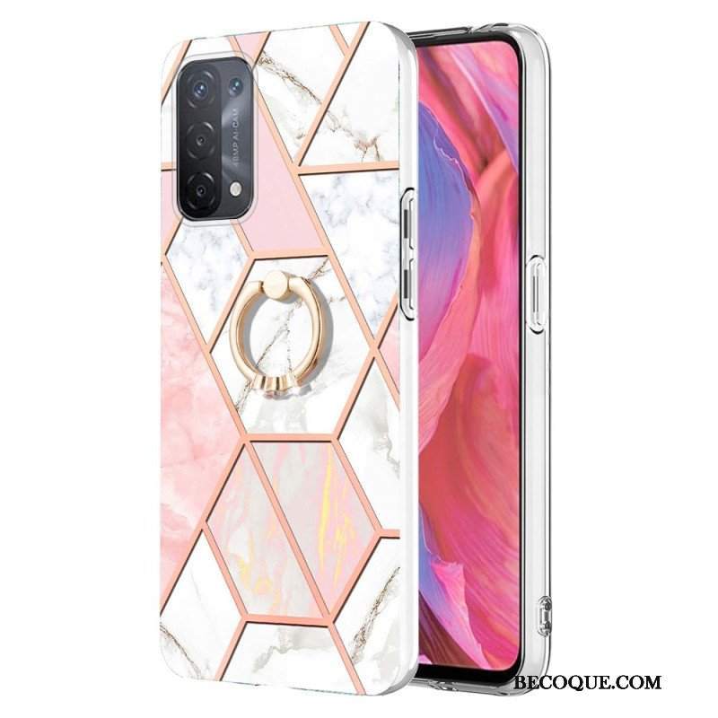 Etui do Oppo A54 5G / A74 5G Marmur Ze Wspornikiem Pierścienia