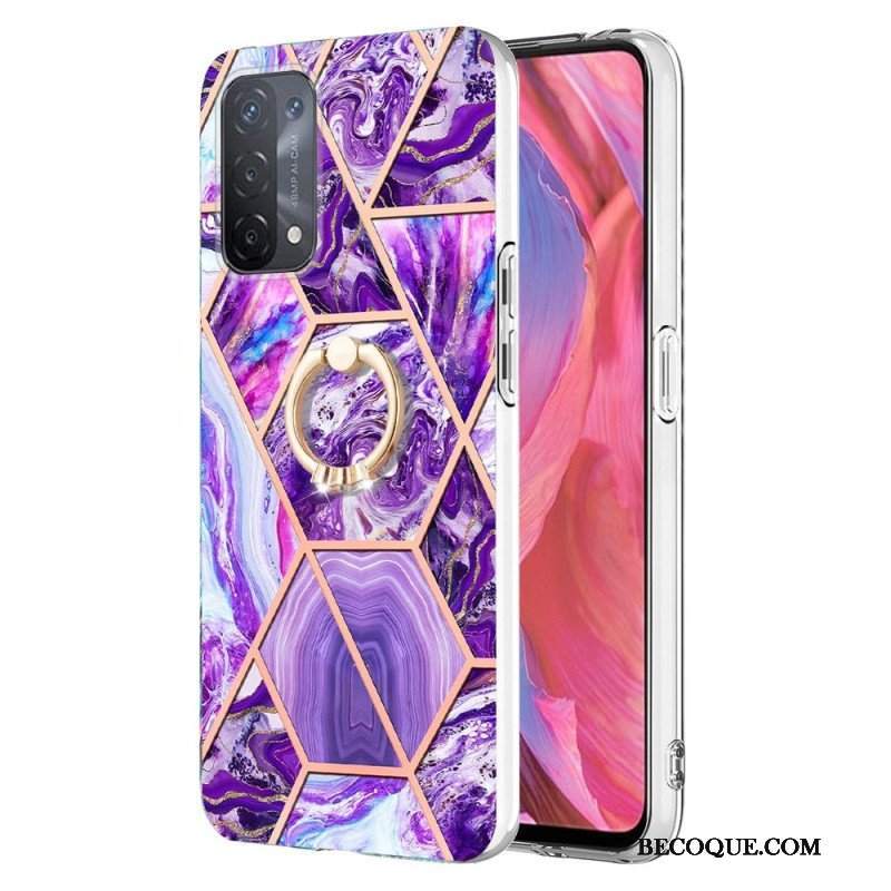 Etui do Oppo A54 5G / A74 5G Marmur Ze Wspornikiem Pierścienia