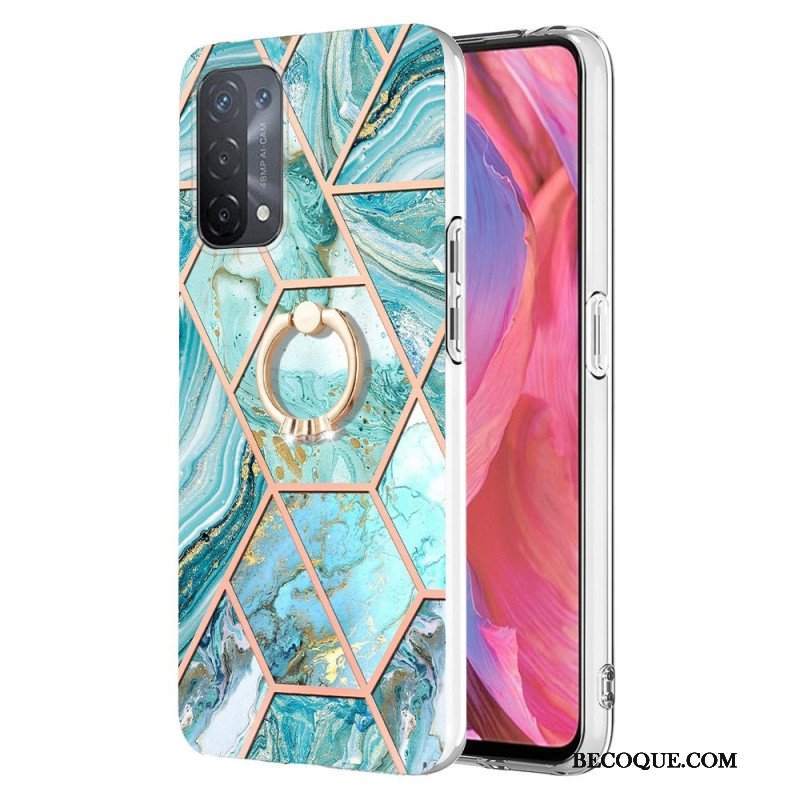 Etui do Oppo A54 5G / A74 5G Marmur Ze Wspornikiem Pierścienia