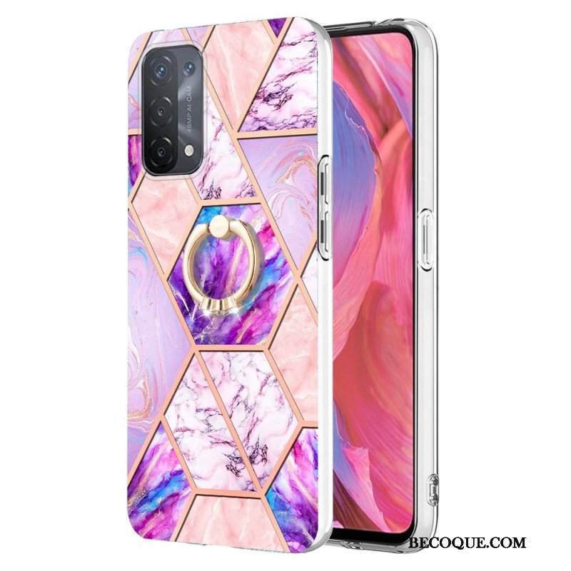 Etui do Oppo A54 5G / A74 5G Marmur Ze Wspornikiem Pierścienia