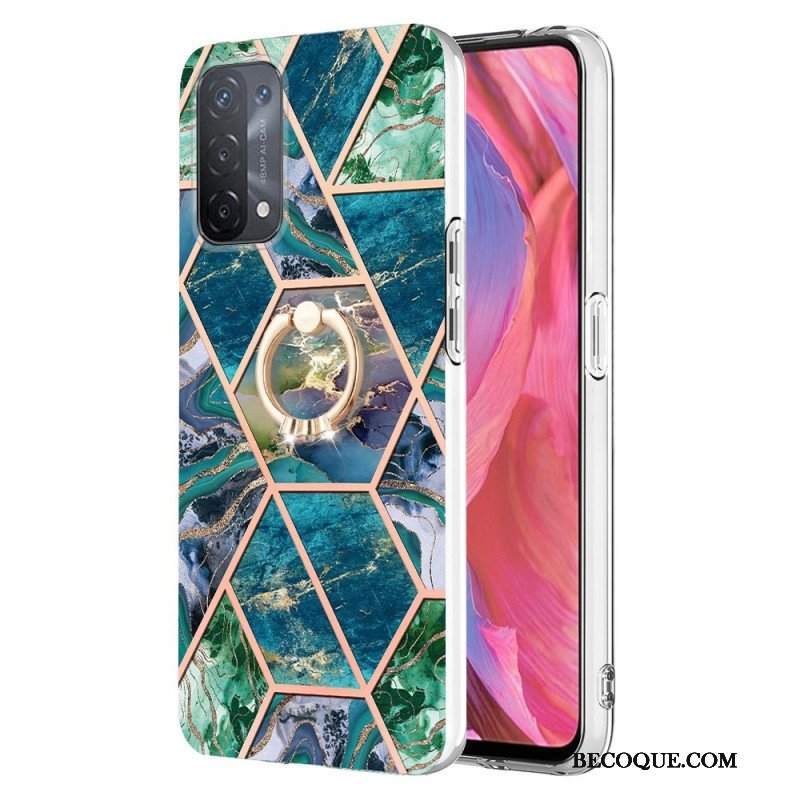 Etui do Oppo A54 5G / A74 5G Marmur Ze Wspornikiem Pierścienia