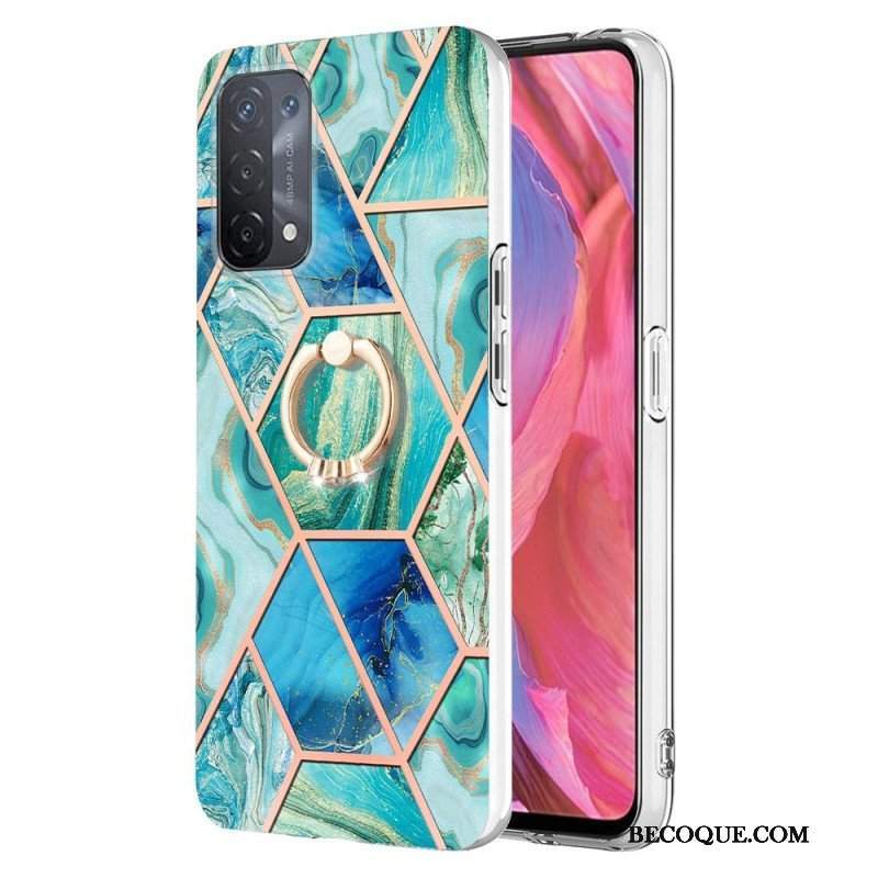 Etui do Oppo A54 5G / A74 5G Marmur Ze Wspornikiem Pierścienia