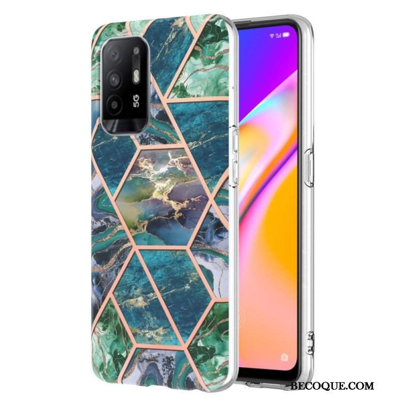 Etui do Oppo A94 5G Błyszczący Geometryczny Marmur