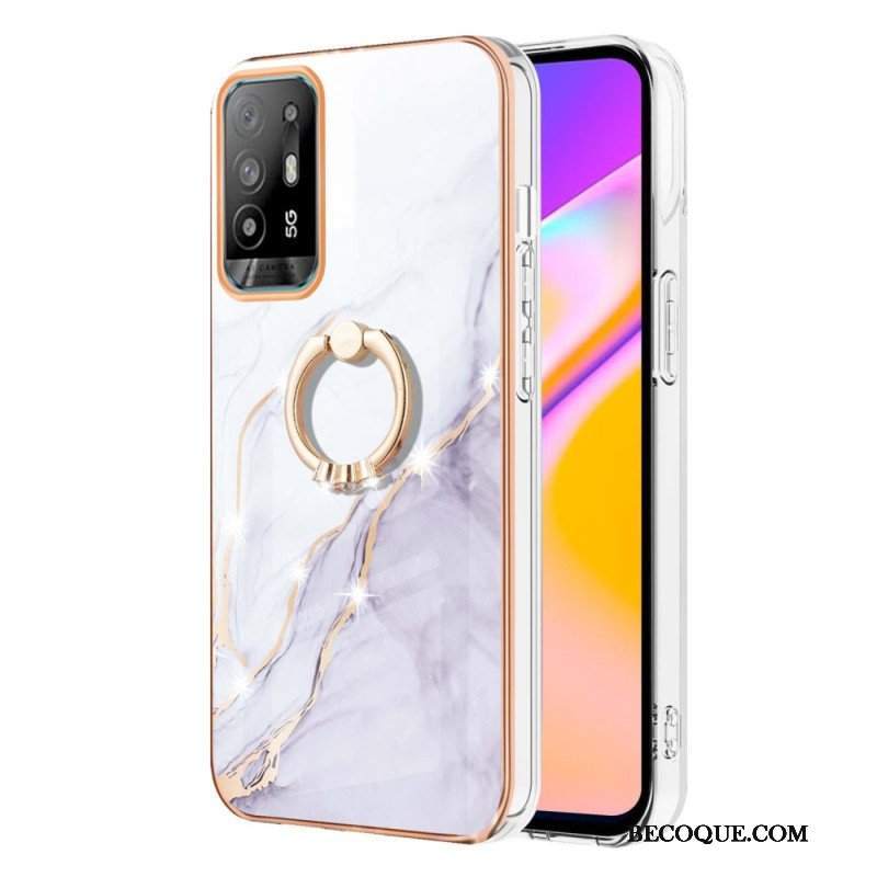 Etui do Oppo A94 5G Marmur Z Pierścieniem