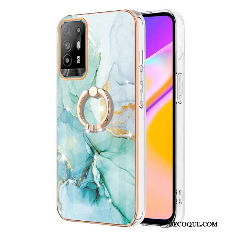 Etui do Oppo A94 5G Marmur Z Pierścieniem