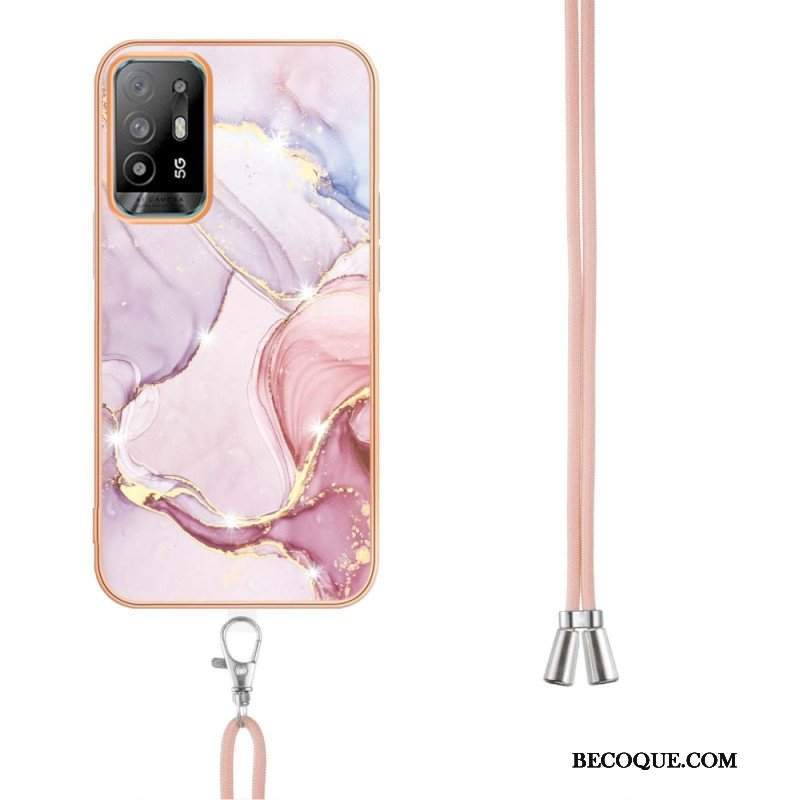 Etui do Oppo A94 5G Marmur Ze Sznurkiem