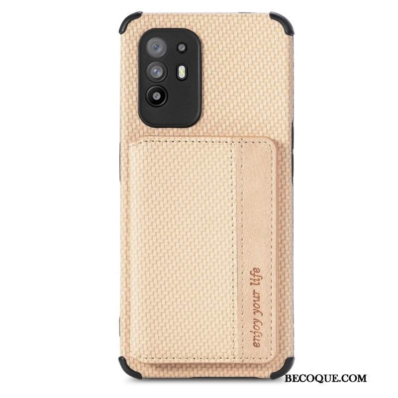 Etui do Oppo A94 5G Posiadacz Karty Z Włókna Węglowego