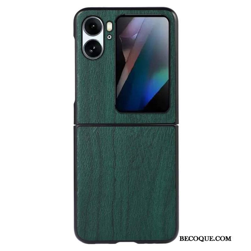 Etui do Oppo Find N2 Flip Etui Folio Styl Skórzany Efekt Drewna