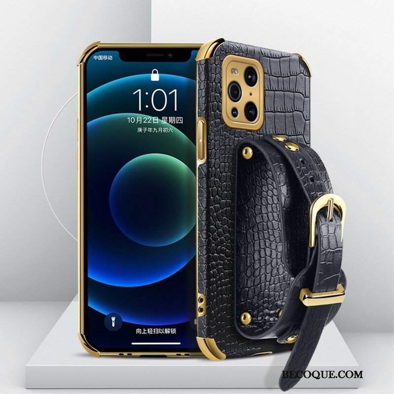 Etui do Oppo Find X3 Pro Pasek Krokodyla