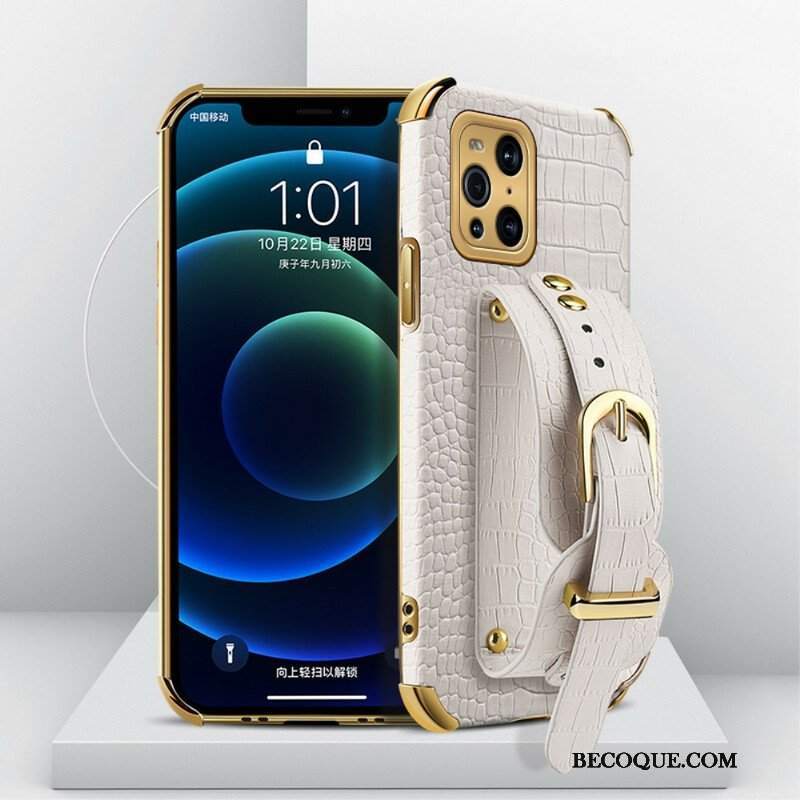 Etui do Oppo Find X3 Pro Pasek Krokodyla