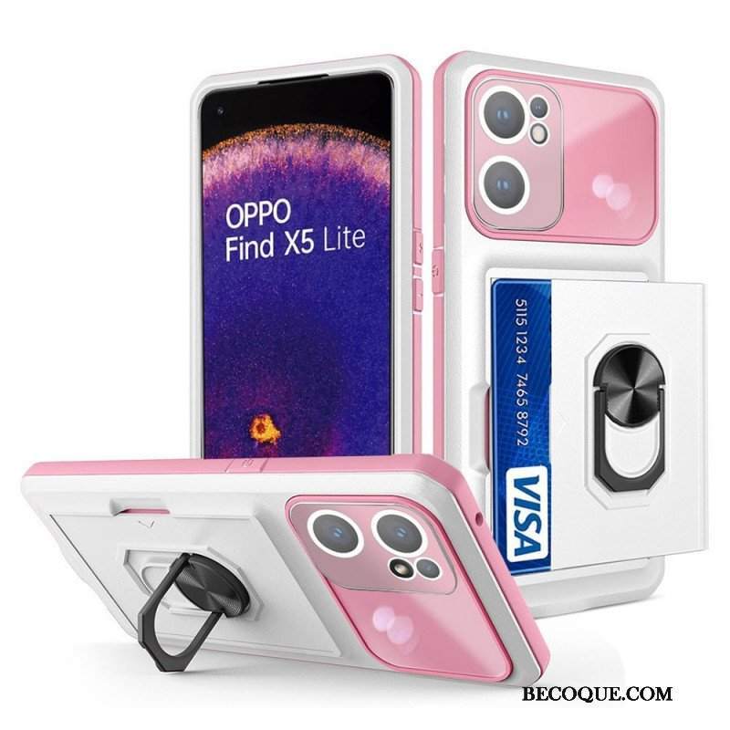 Etui do Oppo Find X5 Lite Uchwyt Na Pierścień I Uchwyt Na Kartę