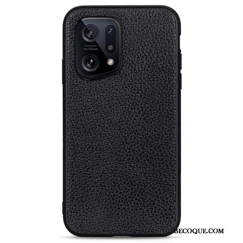 Etui do Oppo Find X5 Prawdziwa Skóra Litchi