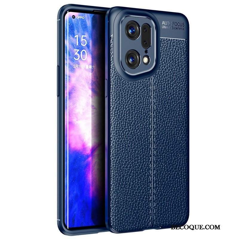 Etui do Oppo Find X5 Pro Efekt Skóry Liczi Z Podwójną Linią