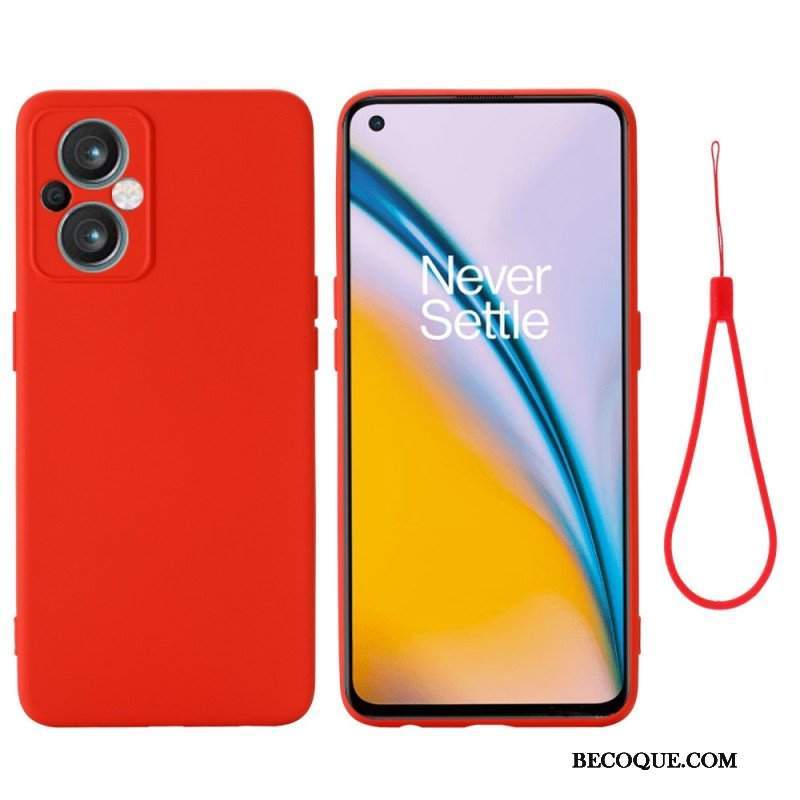 Etui do Oppo Reno 8 Lite z Łańcuch Płynny Silikon W Paski