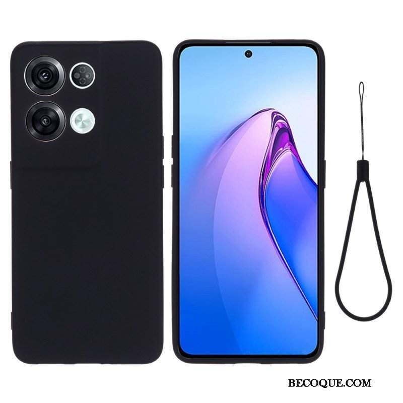 Etui do Oppo Reno 8 Pro z Łańcuch Płynny Silikon W Paski