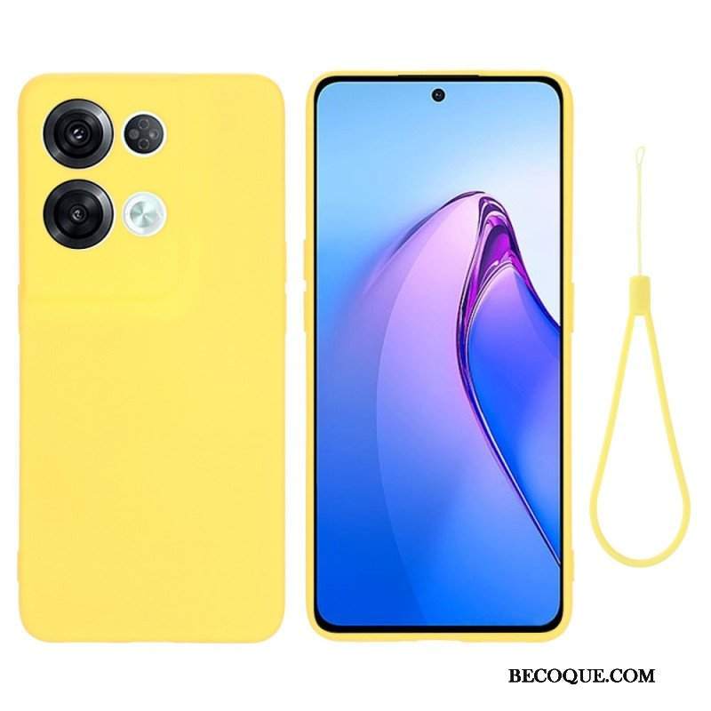 Etui do Oppo Reno 8 Pro z Łańcuch Płynny Silikon W Paski