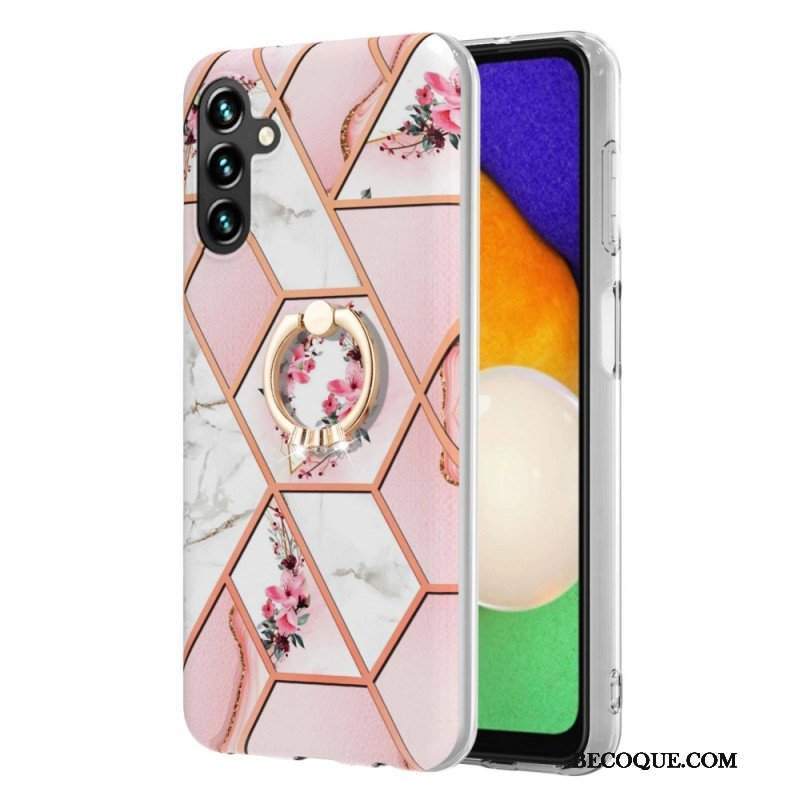 Etui do Samsung Galaxy A13 5G / A04s Marmur Ze Wspornikiem Pierścienia