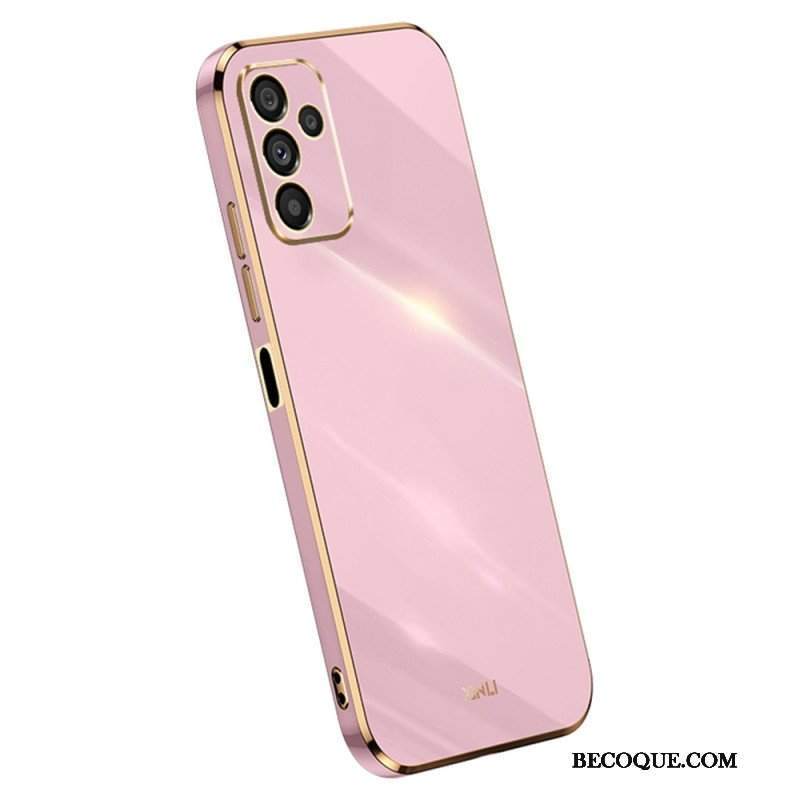 Etui do Samsung Galaxy A14 / A14 5G Silikonowe Złote Krawędzie