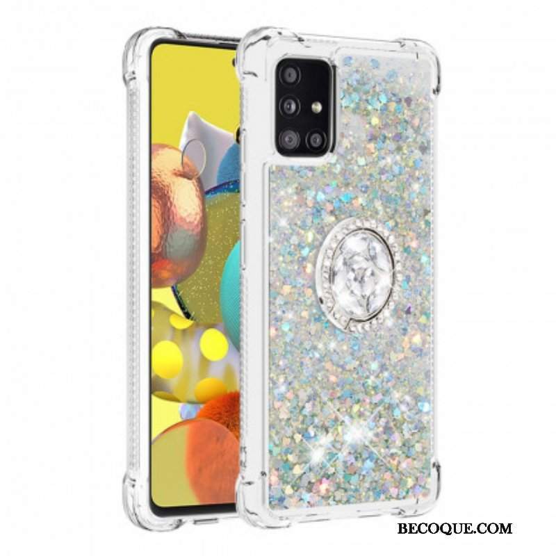 Etui do Samsung Galaxy A51 5G Cekiny Z Podparciem Pierścienia