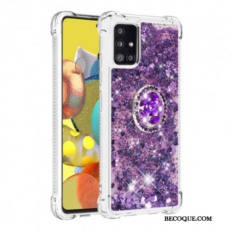 Etui do Samsung Galaxy A51 5G Cekiny Z Podparciem Pierścienia