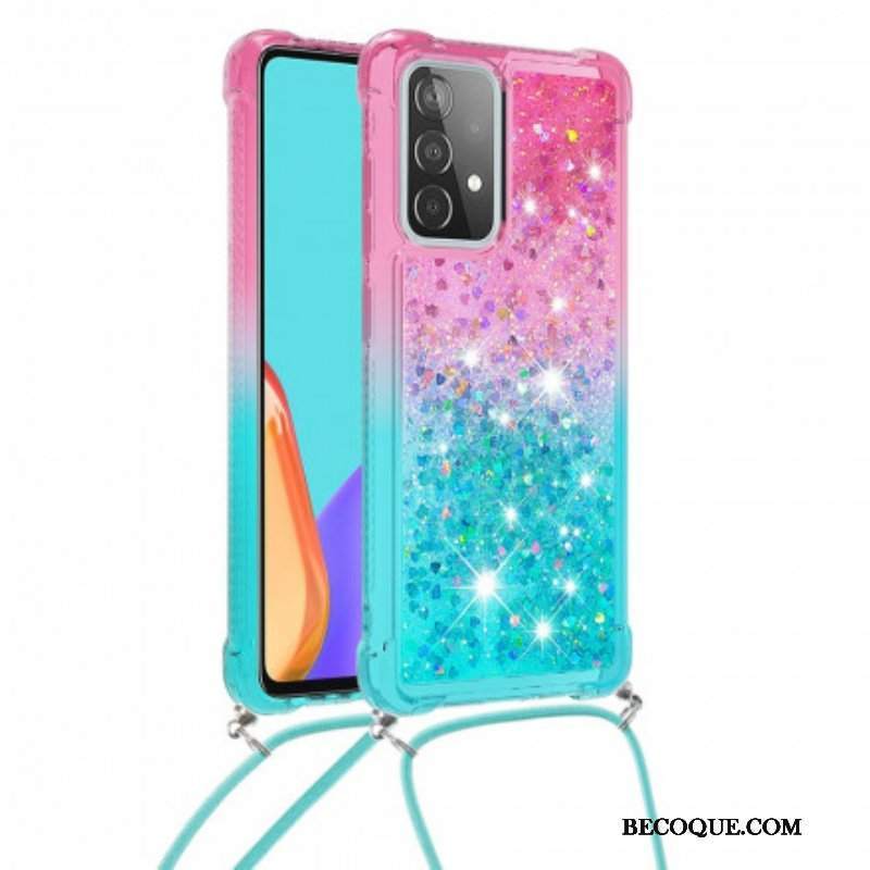 Etui do Samsung Galaxy A52 4G / A52 5G / A52s 5G Silikonowe Cekiny I Sznurek