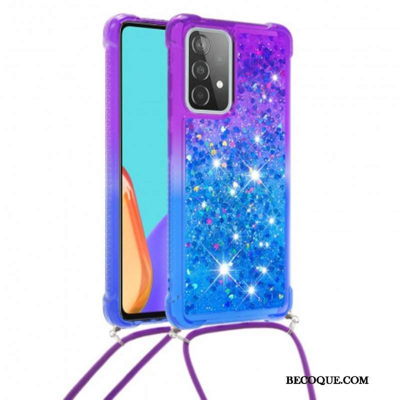 Etui do Samsung Galaxy A52 4G / A52 5G / A52s 5G Silikonowe Cekiny I Sznurek