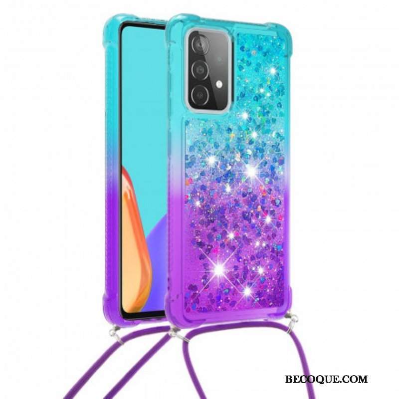 Etui do Samsung Galaxy A52 4G / A52 5G / A52s 5G Silikonowe Cekiny I Sznurek