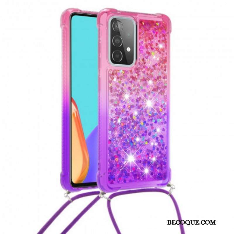 Etui do Samsung Galaxy A52 4G / A52 5G / A52s 5G Silikonowe Cekiny I Sznurek