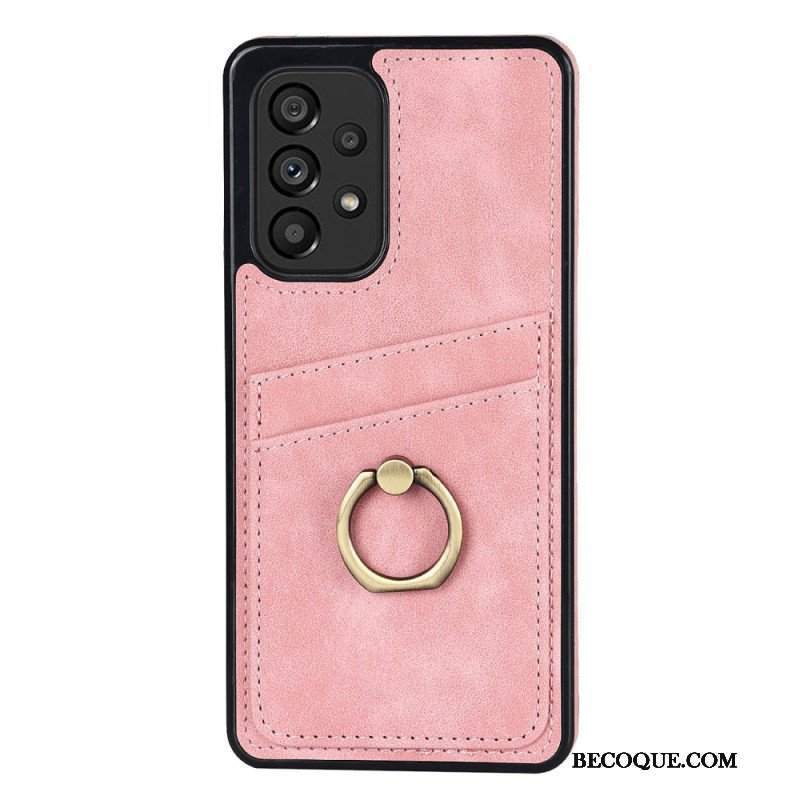 Etui do Samsung Galaxy A53 5G Vintage Wspornik Pierścieniowy I Uchwyt Na Kartę