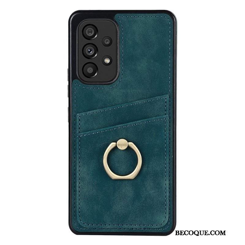 Etui do Samsung Galaxy A53 5G Vintage Wspornik Pierścieniowy I Uchwyt Na Kartę