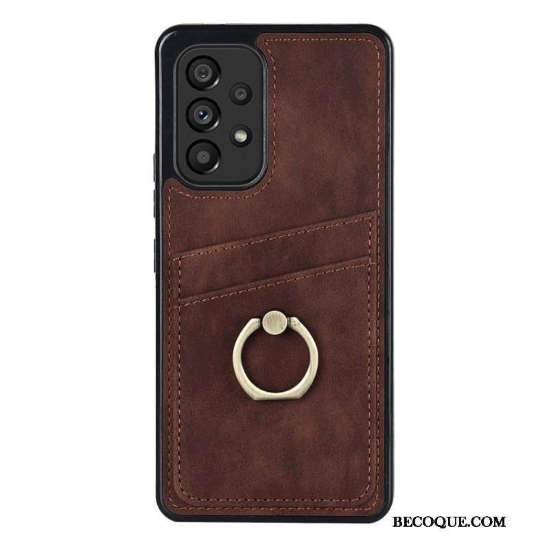 Etui do Samsung Galaxy A53 5G Vintage Wspornik Pierścieniowy I Uchwyt Na Kartę