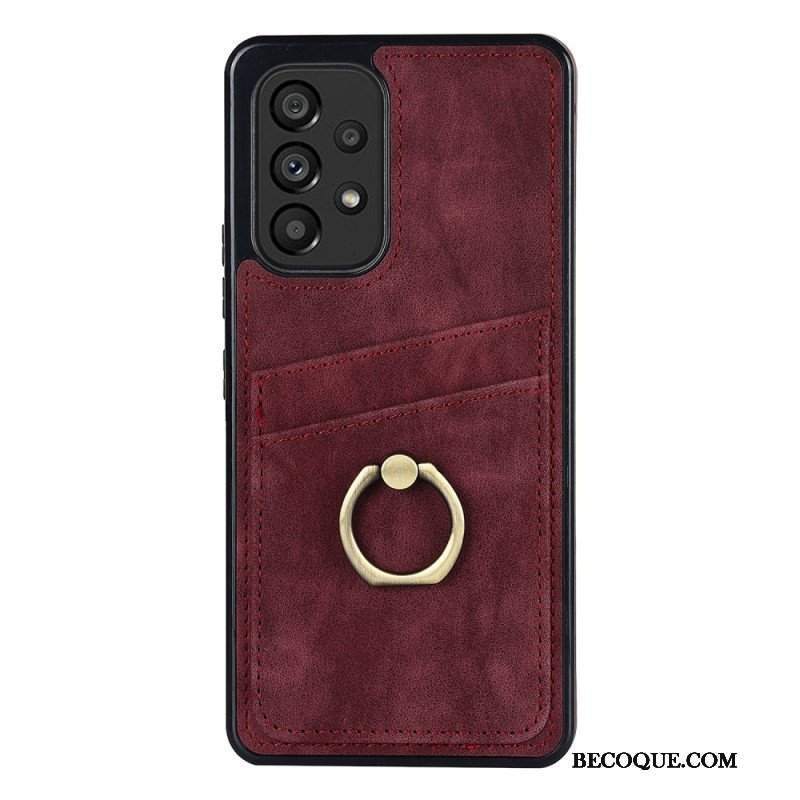 Etui do Samsung Galaxy A53 5G Vintage Wspornik Pierścieniowy I Uchwyt Na Kartę