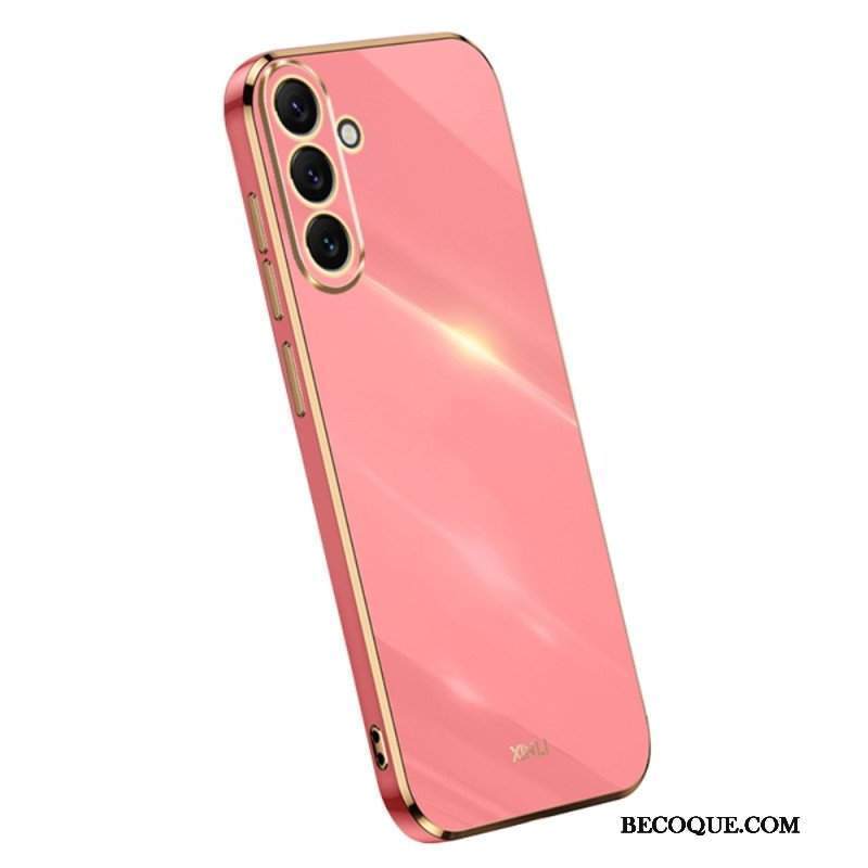 Etui do Samsung Galaxy A54 5G Silikonowe Złote Krawędzie