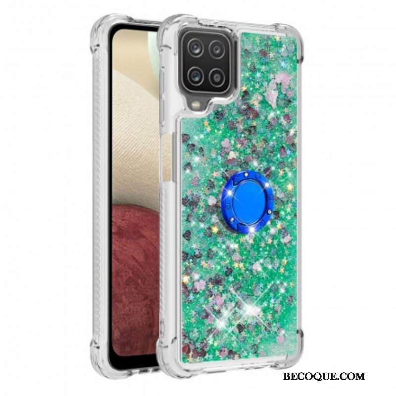 Etui do Samsung Galaxy M12 / A12 Cekiny Z Podparciem Pierścienia