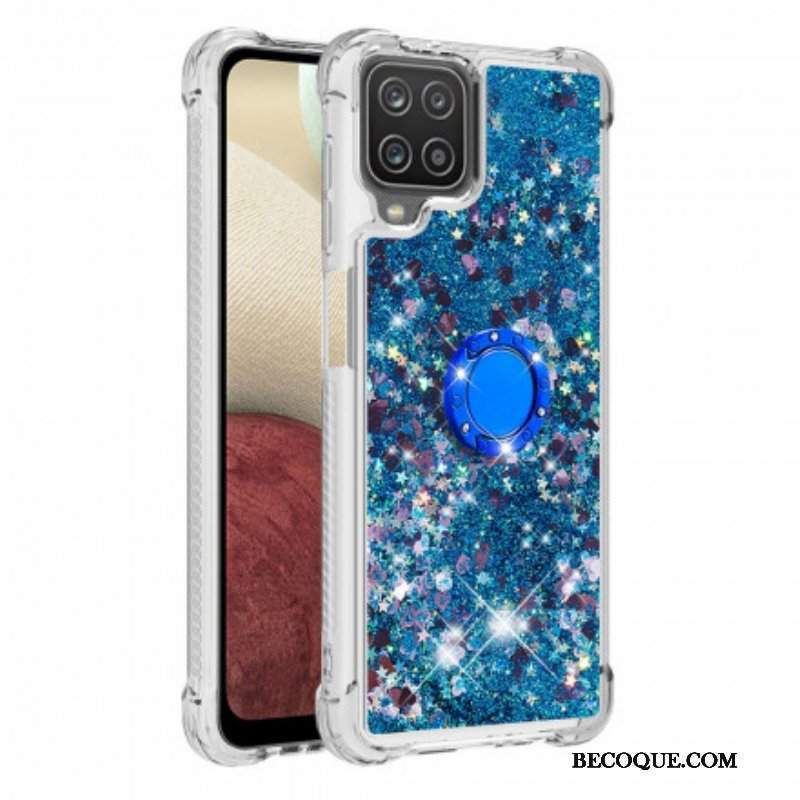 Etui do Samsung Galaxy M12 / A12 Cekiny Z Podparciem Pierścienia