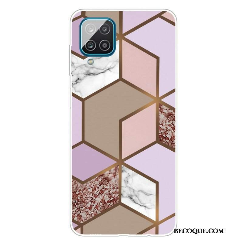 Etui do Samsung Galaxy M12 / A12 Geometryczny Marmur