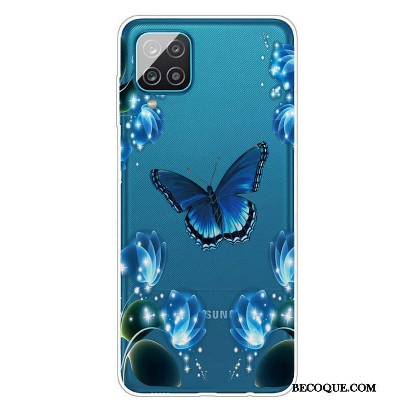 Etui do Samsung Galaxy M12 / A12 Luksus Motyla